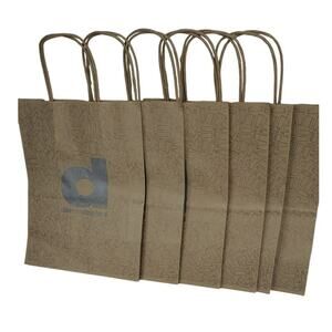Lot of 6 Dermalogica Kraft Paper Shopping Bags Logo Brown Gift Bags New